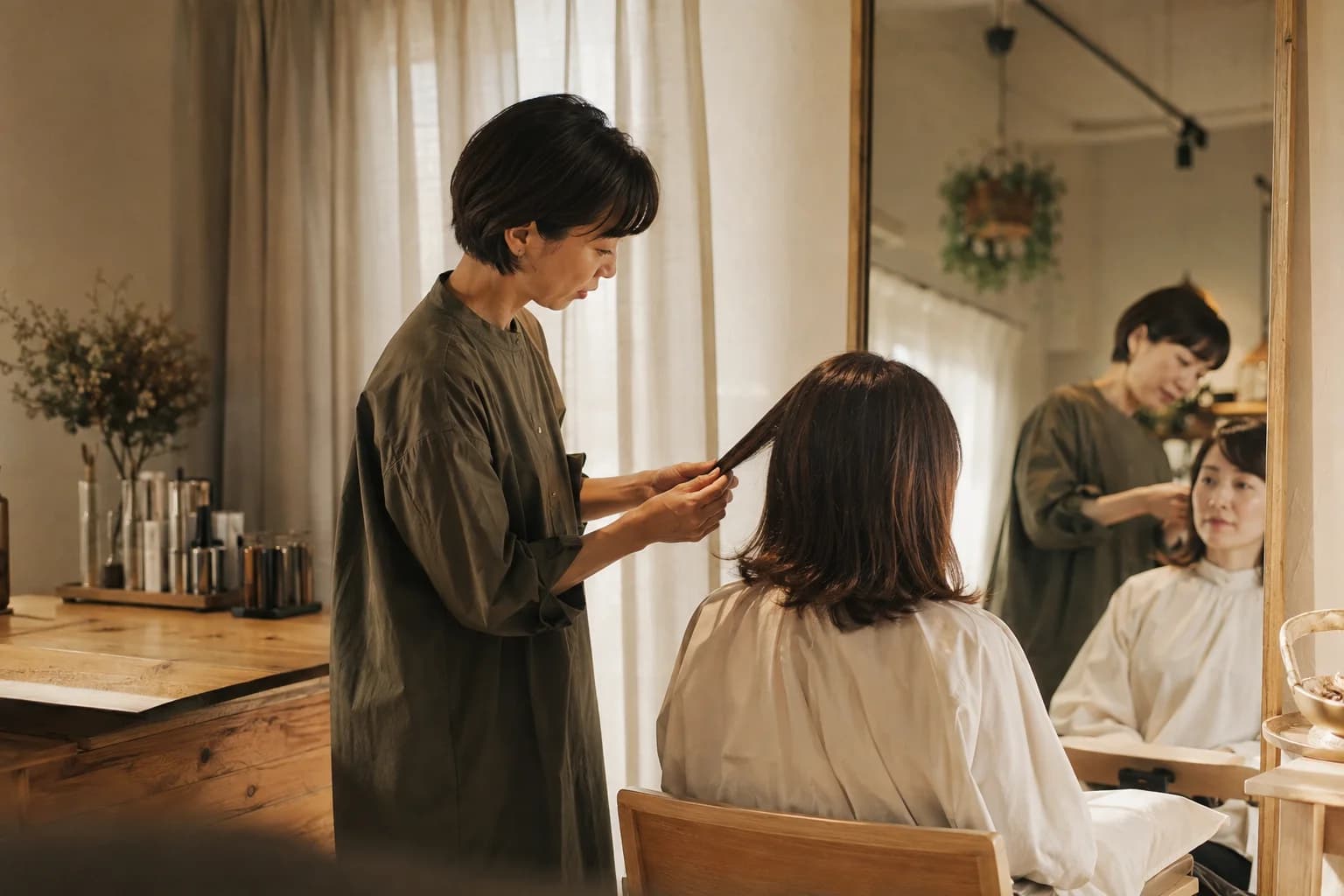 美容室・サロンの仕事風景のイメージ